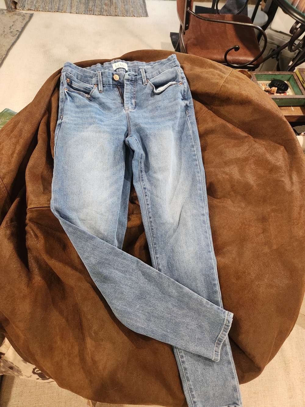 Nicole Miller Light Blue Skinny Jeans — Faded Stretch Denim